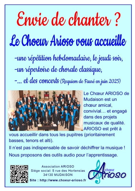 Nous recrutons choristes Bass, Tenor et Alto