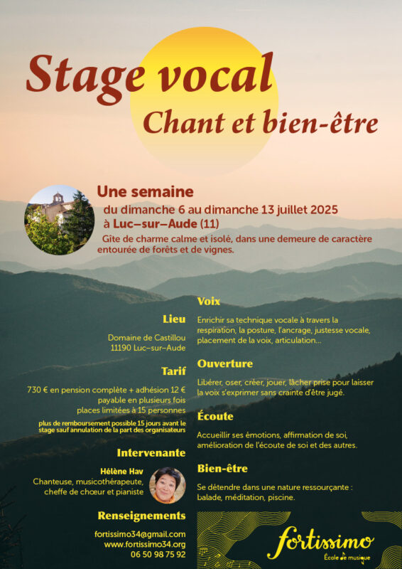 stage CHANT et BIEN-ETRE