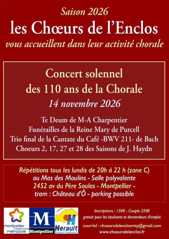 Le concert des 110 ans des Choeurs de l'Enclos