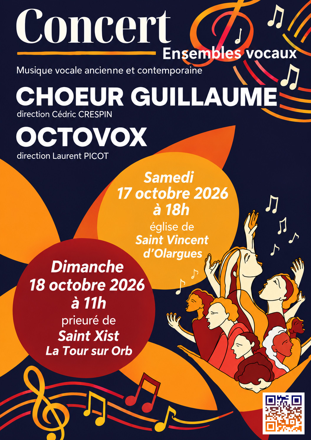 Concert de l’ensemble vocal OCTOVOX et du Chœur GUILLAUME